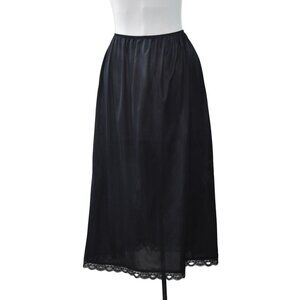 Vintage Deena Half Slip Womens Large Black Lace Trim Style 2190L-31